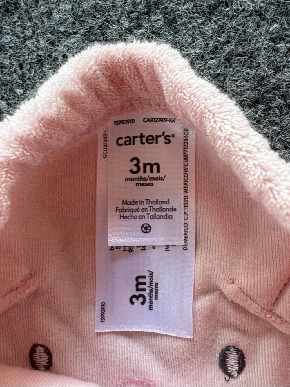 Carter's Light Pink Plush Hooded Zip Set